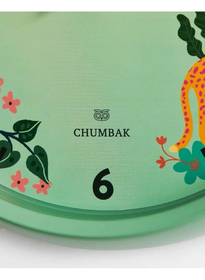 تشامباك ساعة حائط Chumbak Tropical Jungle | 11 بوصة | ديكور المنزل | حركة الاجتياح الصامتة | زجاج معدني | حافة غير لامعة | مثالي للإهداء