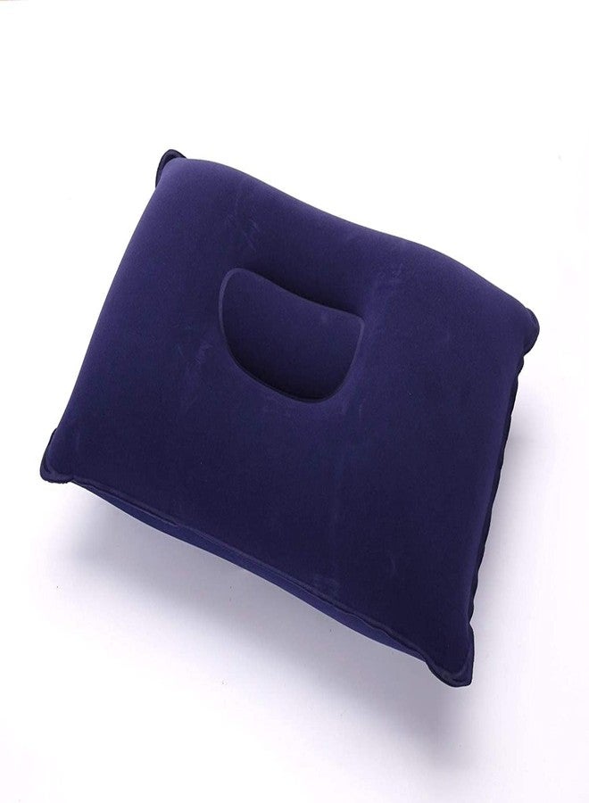 FANTIA 2 Pack Inflatable Pillow Blue Ultralight Pillow Camping Travel Pillow Small Squared Flocked Fabric Air Pillow for Camping and Hiking - Image 2