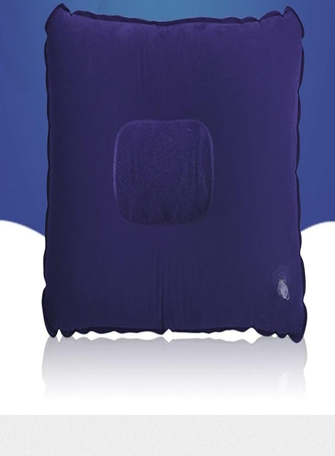 FANTIA 2 Pack Inflatable Pillow Blue Ultralight Pillow Camping Travel Pillow Small Squared Flocked Fabric Air Pillow for Camping and Hiking - Image 4