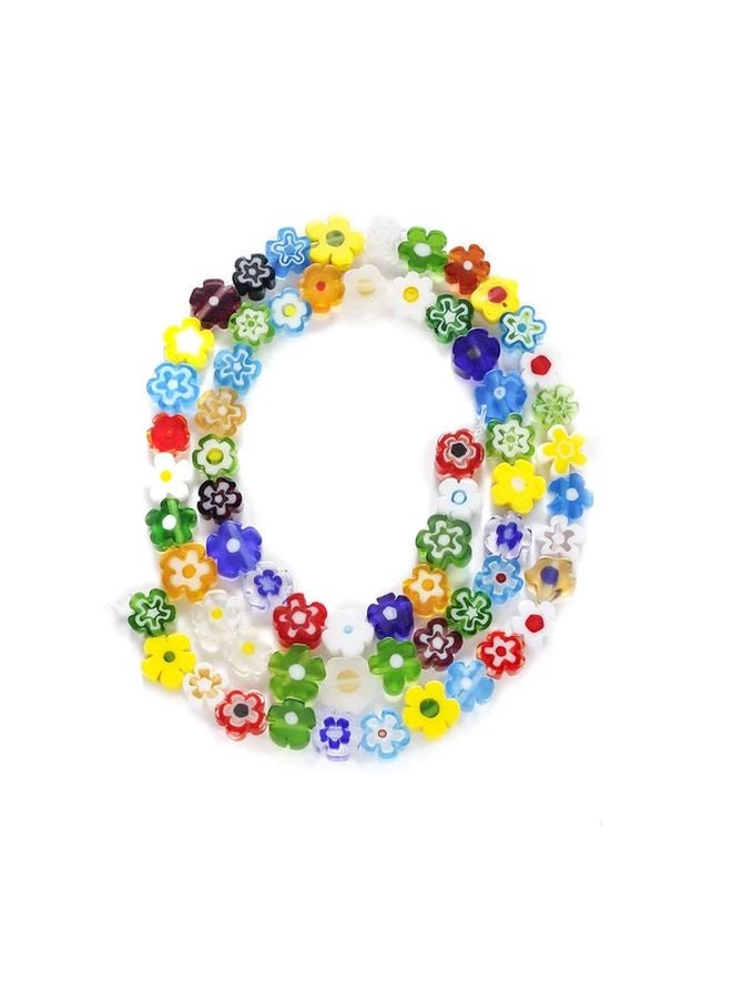 Neovivi 6mm Irregular Glass Daisy Spacer Beads For Jewelry Making Yellow Red - Image 5