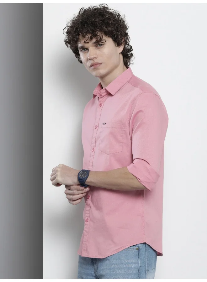 The Indian Garage Co Men Slim Fit Solid Full Sleeves Spread Collar Casual Shirt