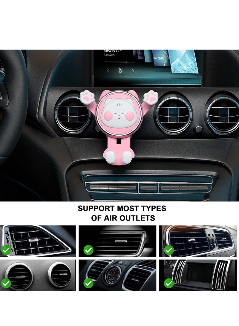 SYOSI Car Phone Holder Mount, Air Vent Clip Holder C ute Cell Phone Holder for Car Compatible with 4 7 inch Smartphone Car Accessories PINK - Image 2