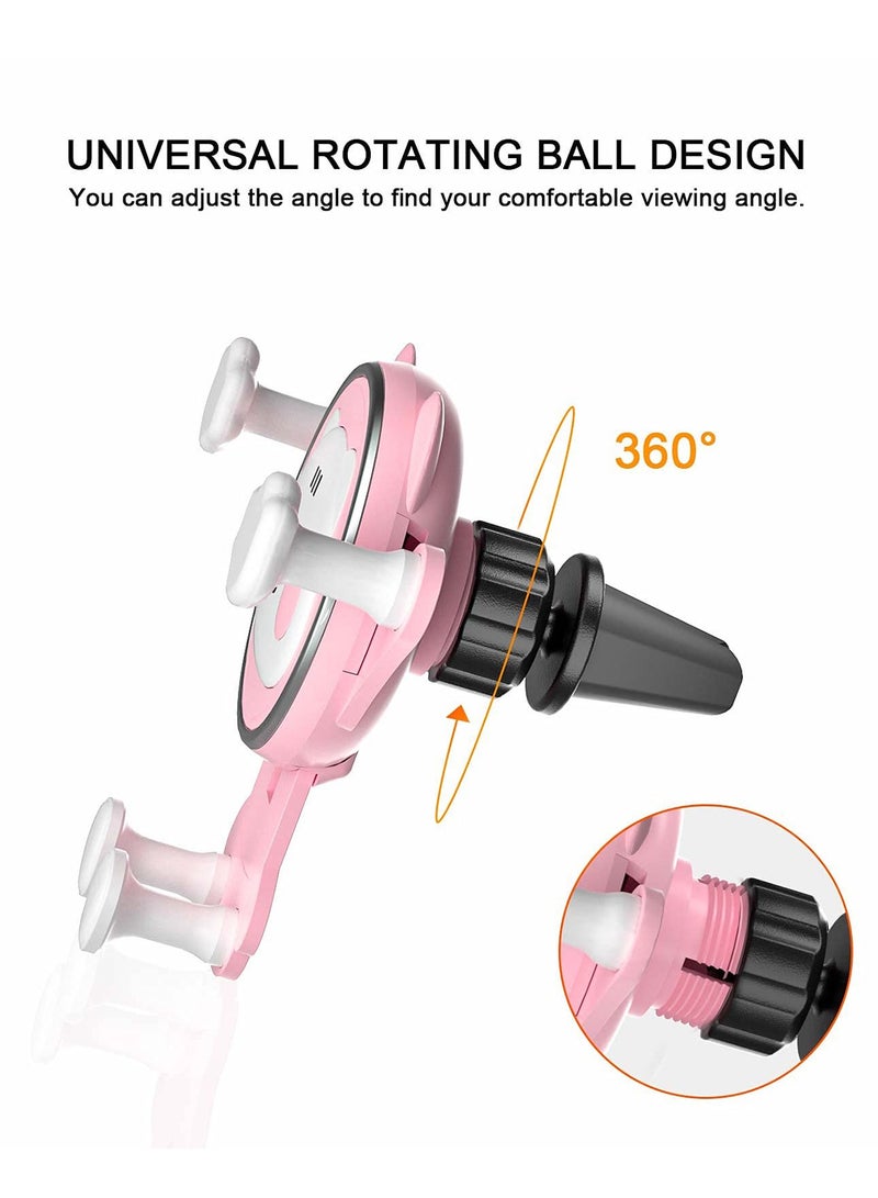SYOSI Car Phone Holder Mount, Air Vent Clip Holder C ute Cell Phone Holder for Car Compatible with 4 7 inch Smartphone Car Accessories PINK - Image 5