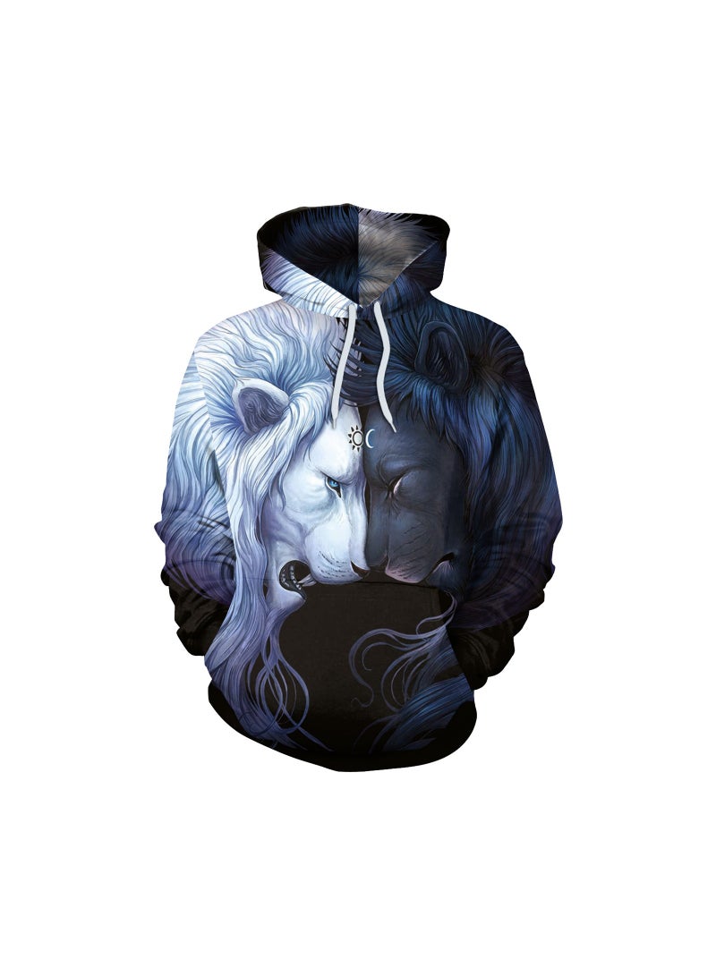 Loquat Digital Printed Loose Hooded Sweater  - Image 1
