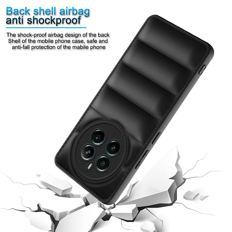 Plus Puffer Case Camera Protection Soft Back Cover for Realme P1 5G / Realme 12Plus 5G / Realme Narzo 70 Pro 5G - Black - Image 4