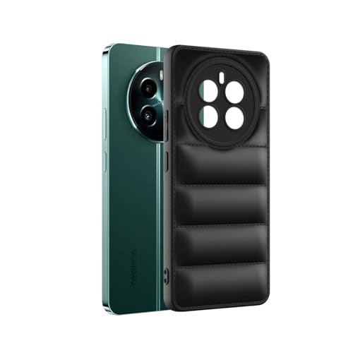 Plus Puffer Case Camera Protection Soft Back Cover for Realme P1 5G / Realme 12Plus 5G / Realme Narzo 70 Pro 5G - Black - Image 3