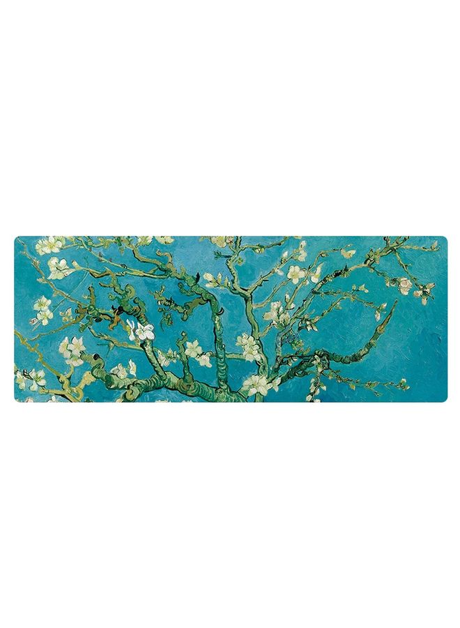 BURAQ 300x800x1.5mm Unlocked Am002 Large Oil Painting Desk Rubber Mouse Pad(Apricot Flower)  - Image 1