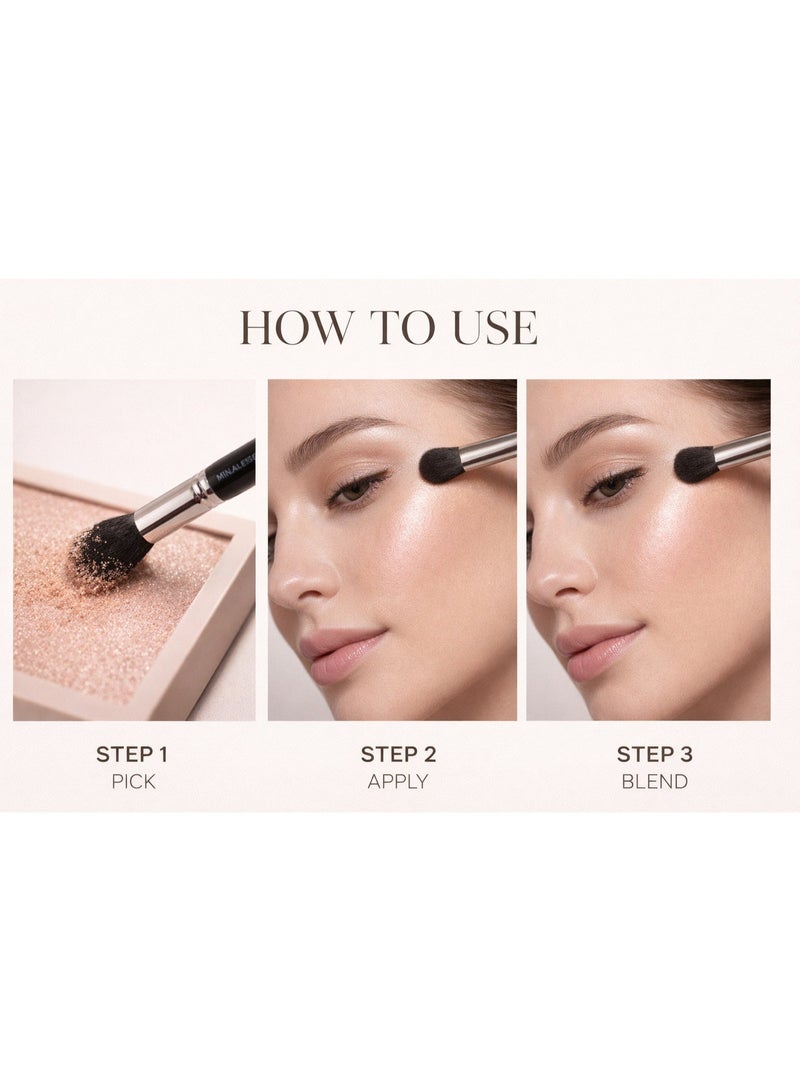 Highlighter Makeup Brush for Face Glow – Soft Blending Brush for Powder & Liquid Highlighter, Precision Cheekbone Highlight, Seamless Glow Application, Professional Makeup Brush - Image 5