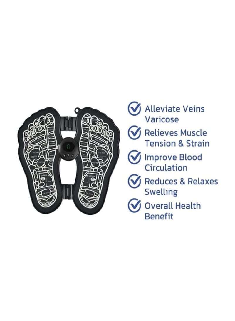 Generic Electric Foot Massager, Massager Mat EMS Stimulator USB Rechargeable Foldable Massage pad for Relief Muscle Pain, Tired Legs Feet - Image 4