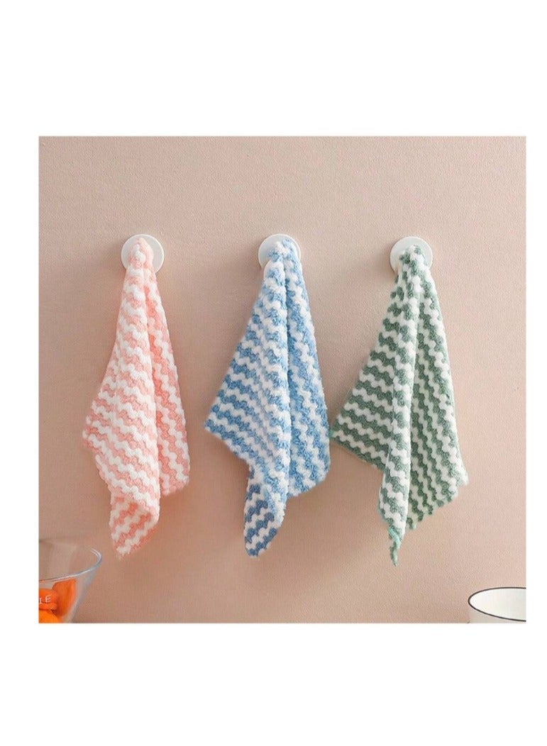 عدد 9 قطع قماش لتنشيف الأطباق والتنظيف المنزلي، صوف سميك غير لاصق - Image 3