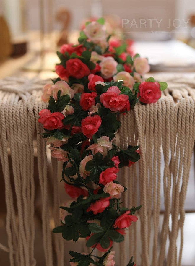 Partyjoy PARTY JOY 5pcs 41Ft Flower Garland Fake Rose Vine Artificial Flowers Hanging Rose Ivy Hanging Baskets Wedding Arch Garden Background Decor (Pink, 5) - Image 4