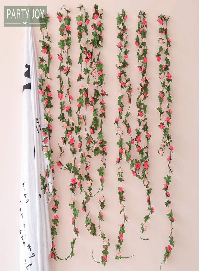 Partyjoy PARTY JOY 5pcs 41Ft Flower Garland Fake Rose Vine Artificial Flowers Hanging Rose Ivy Hanging Baskets Wedding Arch Garden Background Decor (Pink, 5) - Image 5