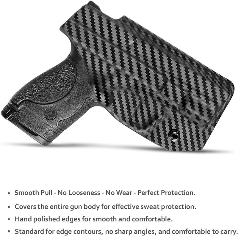 POLE.CRAFT M&P Shield 9MM Holster IWB Kydex Holster Fit: Smith & Wesson M&P Shield Plus / M2.0 / M1.0-9mm/.40 S&W 3.1" Barrel Pistol- Inside Waistband - Image 2