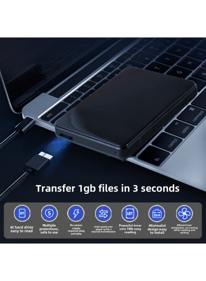 صندوق محرك الأقراص الصلبة البلاستيكي الأسود USB3.0 للبيع المباشر من المصنع، واجهة SATA، محرك أقراص صلبة ميكانيكي SSD عالمي مقاس 2.5 بوصة - اللون: أسود - Image 4
