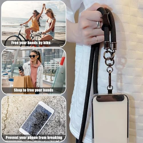 GadgetBite Phone Lanyard for Mobile Strap String Multipurpose Hand Wrist Strap Cross Body Shoulder Strap for Hands Free Carrying Keychain for Cellphone Camera Keys ID Cards USB Flash Drive - Black - Image 5