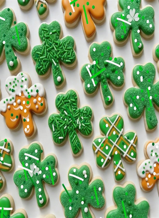 LEBERY St. Patrick's Day Sprinkles 8 Oz Green Sprinkles for Cake Decorating White Green Jimmies Mix Edible Mini Sugar Pearls Sprinkle Sweet Luck Sprinkle St. Patrick's Day Theme Cake Cupcake Dessert Toppings - Image 3
