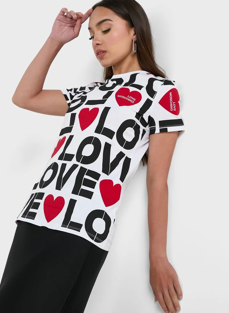 Love Moschino Crew Neck T-Shirt