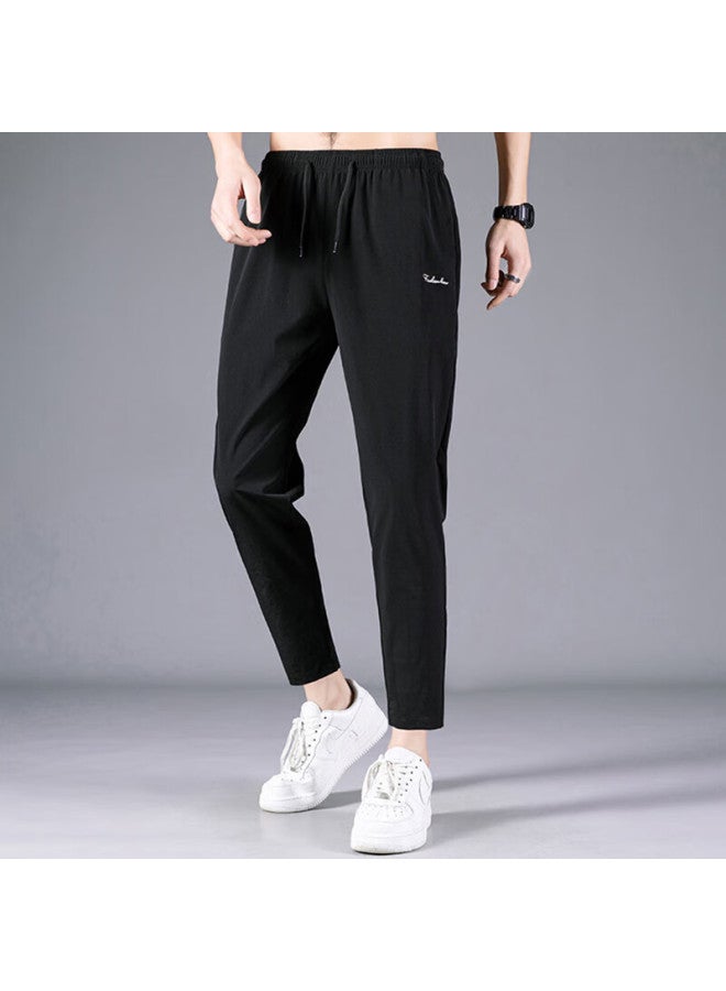 Vancamel Men's Casual Pants Four Seasons Elastic Loose Straight-leg Trendy Sports Trousers Dark Grey 3XL - Image 3