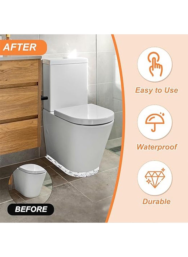 شريط مانع تسرب ذاتي اللصق مقاوم للماء من قطعتين، شريط مانع تسرب المرحاض من مادة البولي فينيل كلوريد، شريط مانع تسرب حوض الاستحمام، للحمام، سطح المطبخ، بنمط حجر الحبر - Image 4