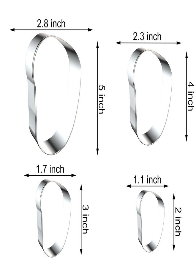 QAAQS Flip Flop Summer Beach Cookie Cutter Set Large - 5 Inch, 4 Inch, 3 Inch, 2 Inch - 4 Piece Summer Fun Cookie Cutters Shapes Fondant Biscuit Molds - Stainless Steel - Image 2