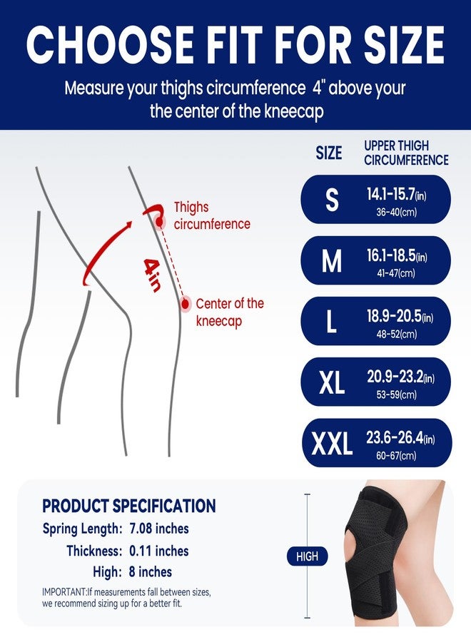 JOMVD Knee Brace for Meniscus Tear, Knee Pain,ACL, Adjustable Breathable Knee Support with Side Stabilizers for Knee Pain Arthritis Recovery Joint Support, Women and Men,Large - Image 5