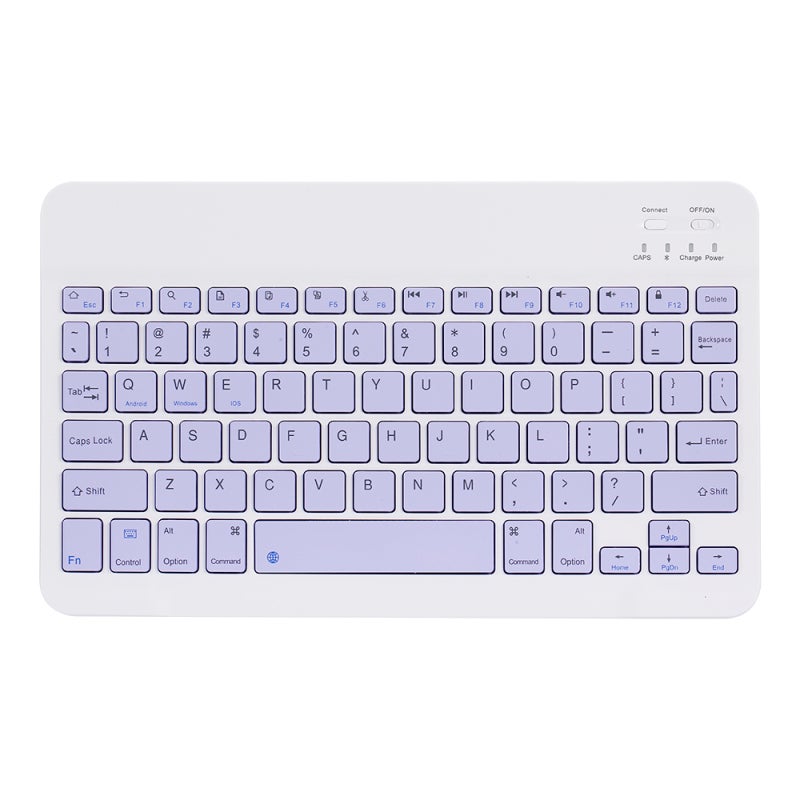 Wireless BT Keyboard: Purple Small Portable Chocolate Keycaps - 50 Hours Continuous Use Three-system Universal for Tablet, Phone, PC, Windows, Mac, Android, IOS - Image 1