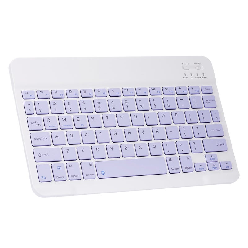 Wireless BT Keyboard: Purple Small Portable Chocolate Keycaps - 50 Hours Continuous Use Three-system Universal for Tablet, Phone, PC, Windows, Mac, Android, IOS - Image 2
