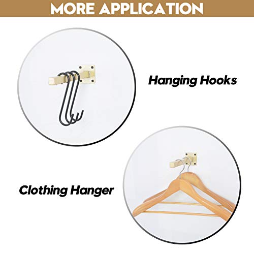 AddGrace 4 Pack Shelf Brackets Wall Mounted Gold Shelf Brackets Heavy Duty Metal Rustic Floating Shelf Bracket with Screws for DIY Open Shelving（Gold） 8" - Image 5