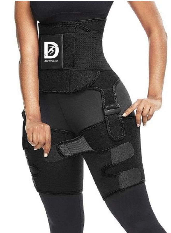 Dee trimmer 3-in-1 Black Active Wear Set for Women | Tummy Control Waist Trainer, Leg Trainer, and Slimming Body Shaping Set for Perfect Shape - Image 1