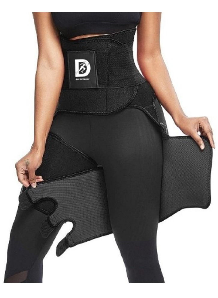 Dee trimmer 3-in-1 Black Active Wear Set for Women | Tummy Control Waist Trainer, Leg Trainer, and Slimming Body Shaping Set for Perfect Shape - Image 2