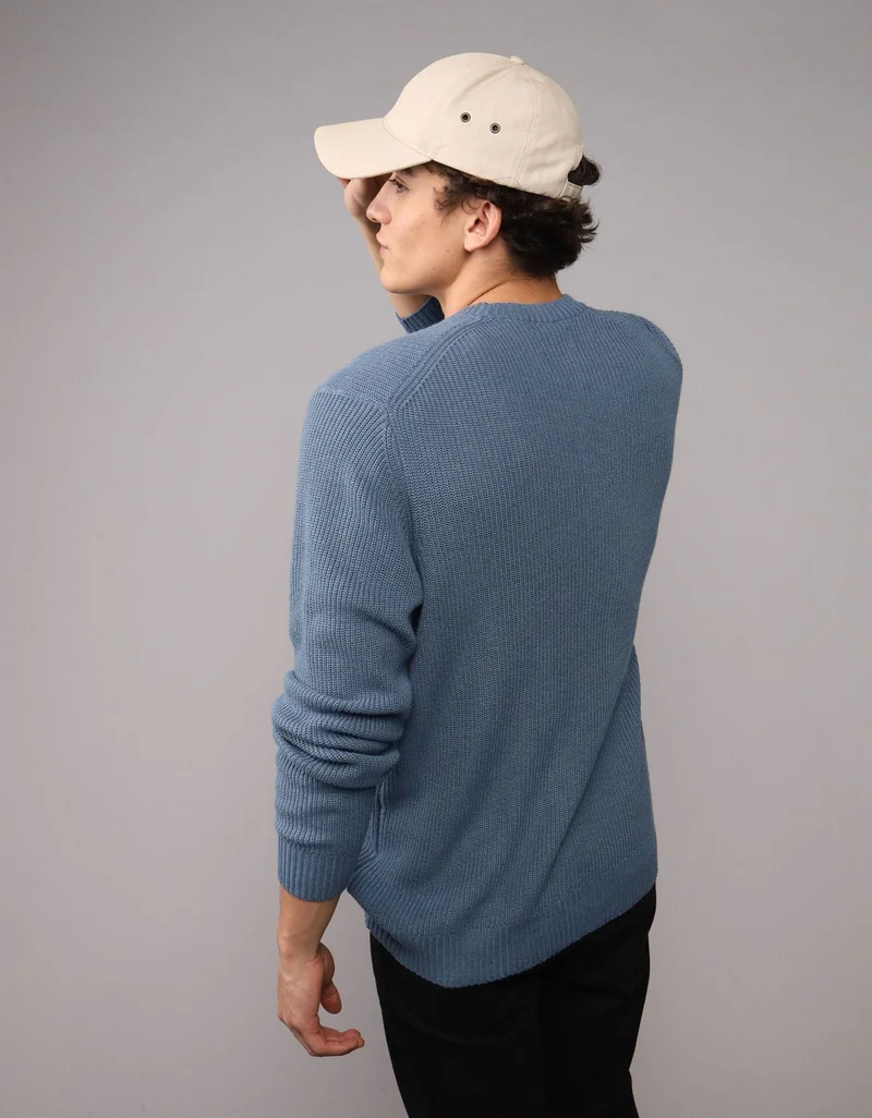 American Eagle  AE Waffle Crew Neck Sweater for Men | Best Price UAE