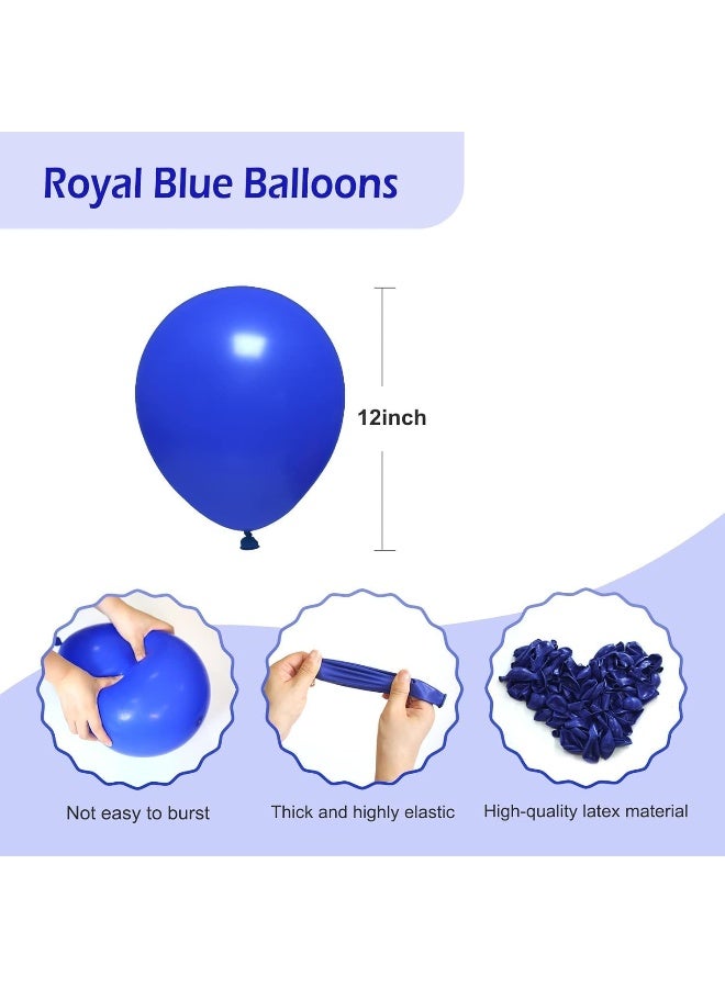 Goldedge 15 PC Royal Blue Latex Balloons, 12 Inch Deep Blue Balloons for Events, School Functions, Sports Themes & Decor  - Image 2