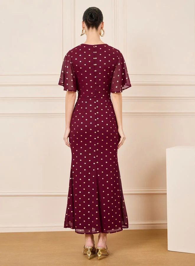 Styli Polka Dot Midi Dress