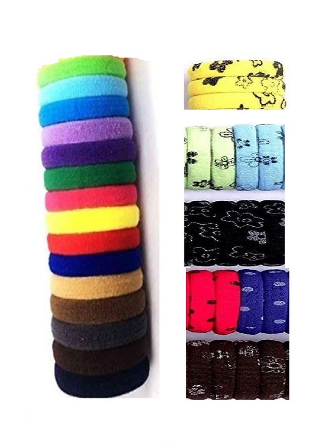 DIAN Assorted Pack of 30 Multicolor and Print Hair Rubber Bands, Ponytail Holders, Hair Tie, Hair Bow, Hair Accessories for Women, Teens and Girl - Image 1