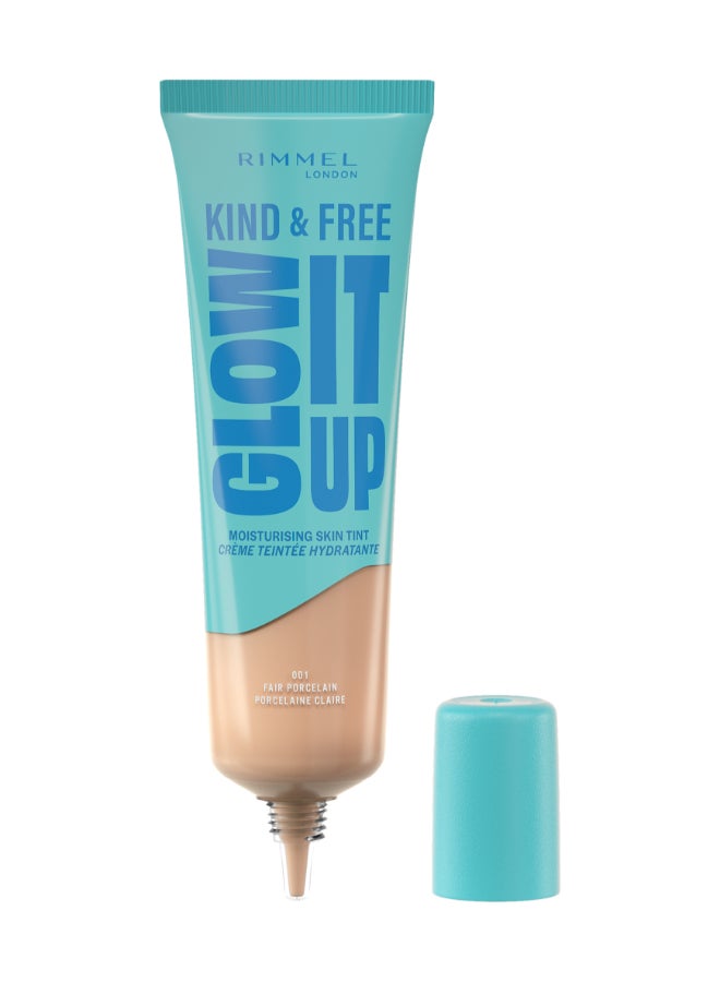 RIMMEL LONDON Kind And Free Glow It Up Moisturising Skin Tint - 001 - Fair Porcelain, 30Ml - Image 1