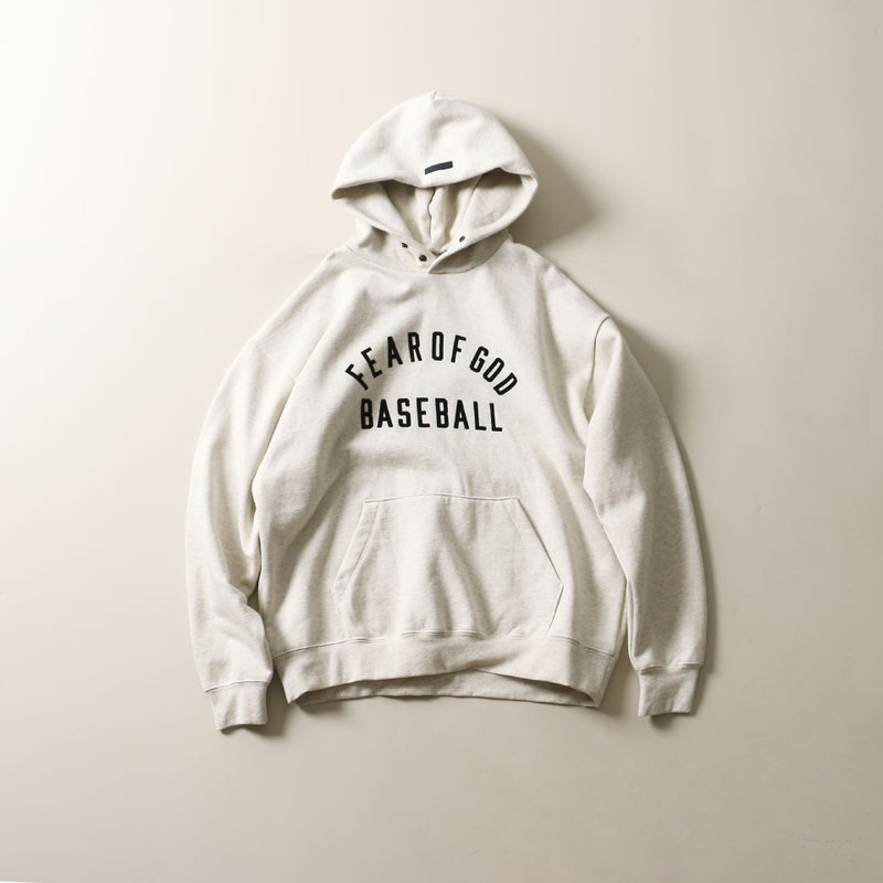 FOG 7TH Season 7 Main Line BASETBSLL Letters Flocking Printed Hooded Sweater Loose High Street American Tide Black Oats  - Image 1