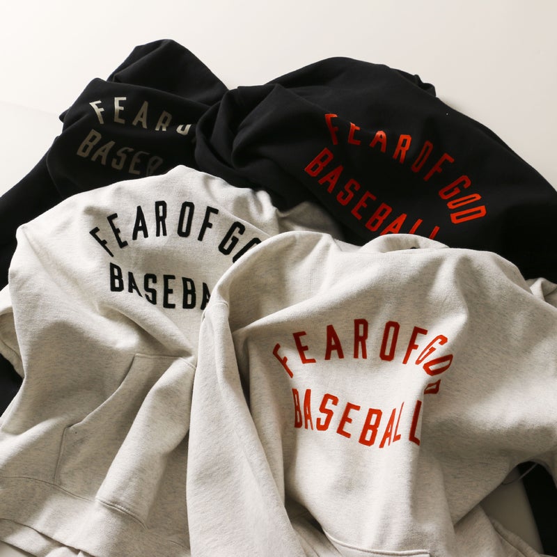 FOG 7TH Season 7 Main Line BASETBSLL Letters Flocking Printed Hooded Sweater Loose High Street American Tide Black Oats  - Image 3