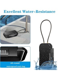 L&E Portable Safe Box,Waterproof Anti-Theft Mini Travel Safe Box with Removable Chain,Combination Security Case LockBox with Code Portable Lock Box for Dorm,Beach,Hotel,Office(black)  - Image 2