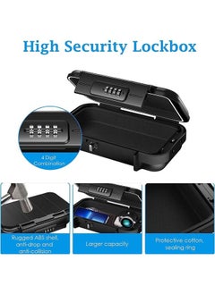 L&E Portable Safe Box,Waterproof Anti-Theft Mini Travel Safe Box with Removable Chain,Combination Security Case LockBox with Code Portable Lock Box for Dorm,Beach,Hotel,Office(black)  - Image 4