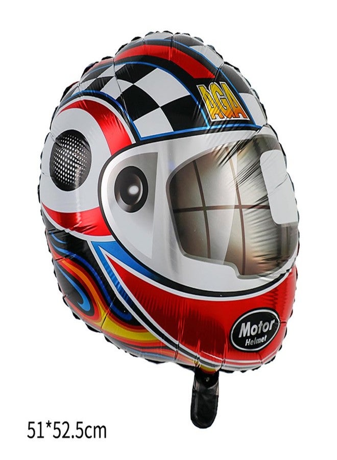 Morndew 3 PCS Motorcycles and Helmet Foil Balloons for Kids Sport Themed Party Birthday Party Baby Shower Wedding Party Decorations - Image 5