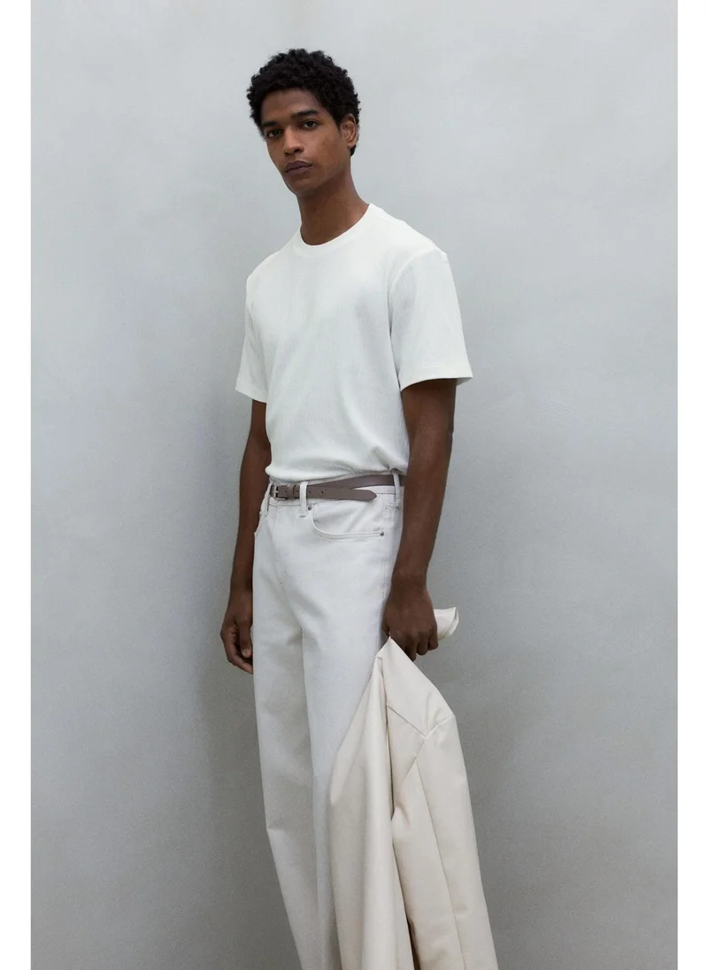 H&M Regular Fit Textured T-shirt