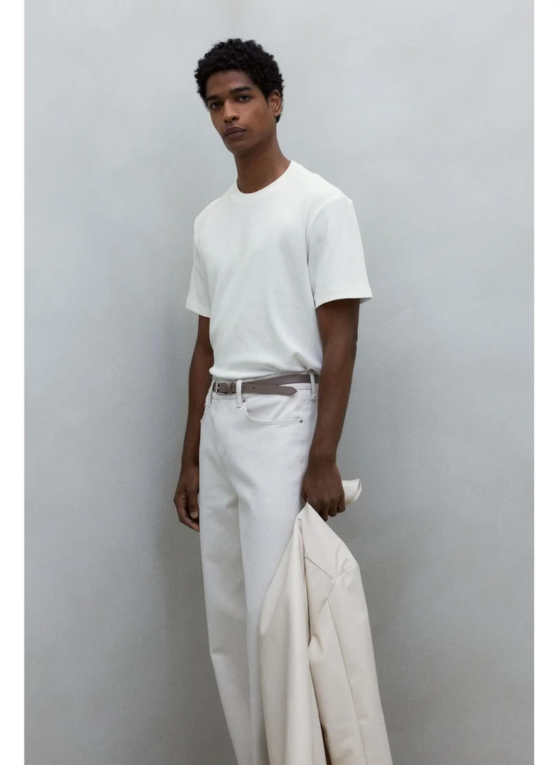 H&M Regular Fit Textured T-shirt