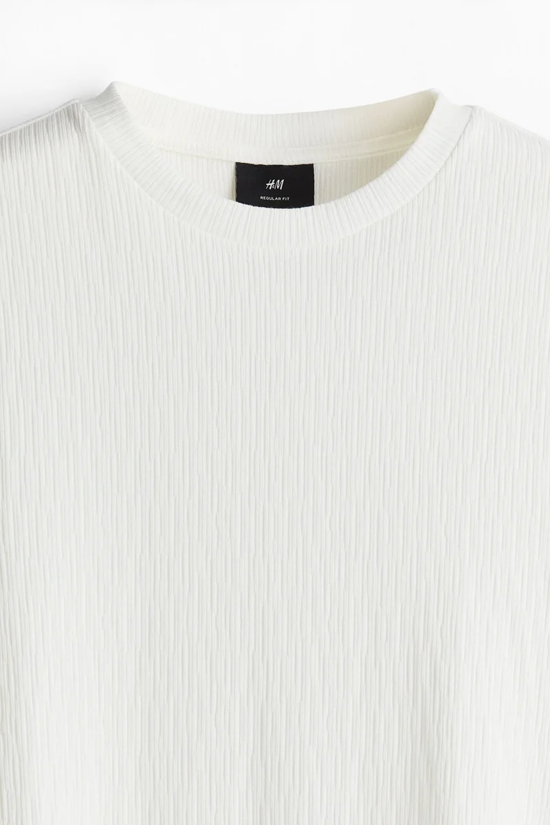 H&M Regular Fit Textured T-shirt