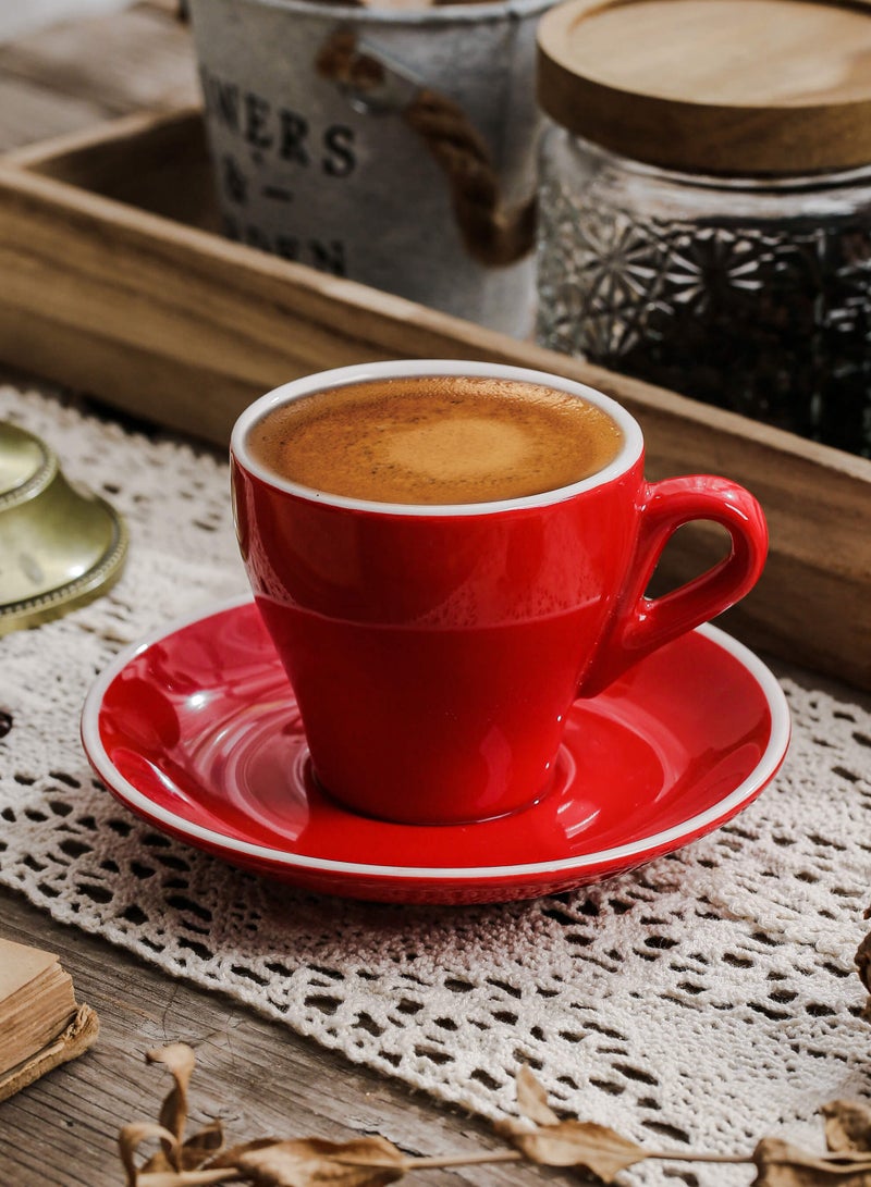 Shuer Ceramic Coffee Cup, Espresso Coffee Cup，Cup and Saucer Set Suitable for Home Office Restaurant Gifts Garden Party Home Afternoon Tea Set - Image 1