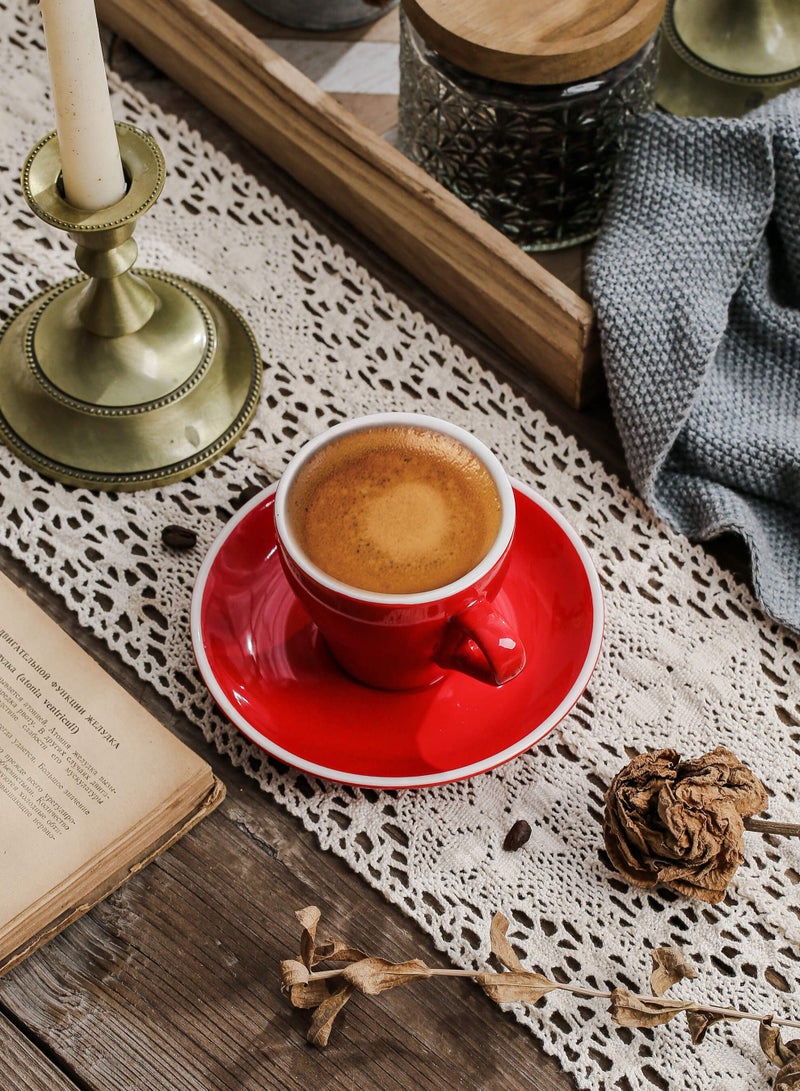 Shuer Ceramic Coffee Cup, Espresso Coffee Cup，Cup and Saucer Set Suitable for Home Office Restaurant Gifts Garden Party Home Afternoon Tea Set - Image 2