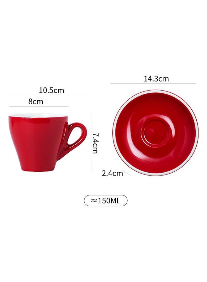 Shuer Ceramic Coffee Cup, Espresso Coffee Cup，Cup and Saucer Set Suitable for Home Office Restaurant Gifts Garden Party Home Afternoon Tea Set - Image 5