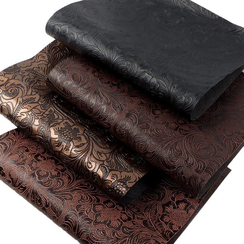 David accessories Bump Texture Faux Leather Sheet 4 Pcs 7.7" x 12.9" (20 cm x 33 cm) Plain Geometric Pattern Printed Faux Leather Fabric Sheet for DIY Bows Earrings Making Crafts (Bump Texture) - Image 3