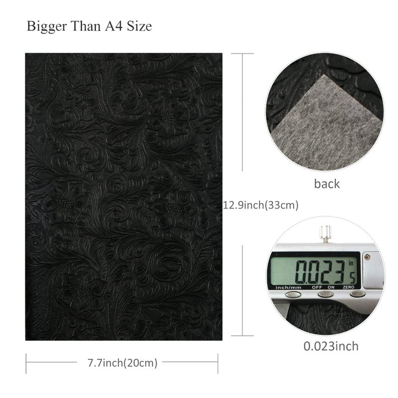David accessories Bump Texture Faux Leather Sheet 4 Pcs 7.7" x 12.9" (20 cm x 33 cm) Plain Geometric Pattern Printed Faux Leather Fabric Sheet for DIY Bows Earrings Making Crafts (Bump Texture) - Image 4