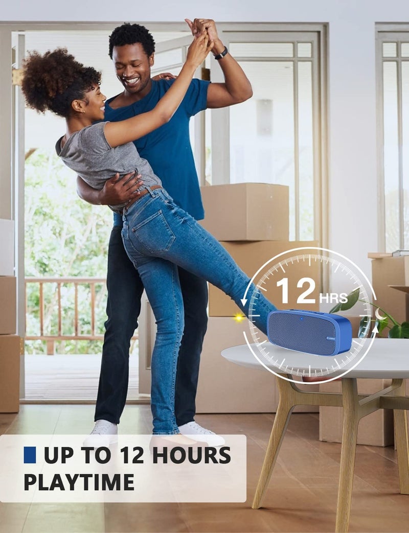 LENRUE Bluetooth Speaker, Wireless Portable Speaker with Loud Stereo Sound, Rich Bass, 12-Hour Playtime, Built-in Mic. Perfect for iPhone, Samsung and More (Blue) - Image 2