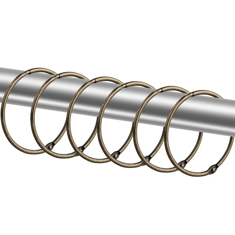TCMAO 24 Pack Shower Curtain Rings Rustproof Decorative Shower Curtain Hooks Metal Round Shower Ring Hooks for Bathroom Shower Rod Bronze 